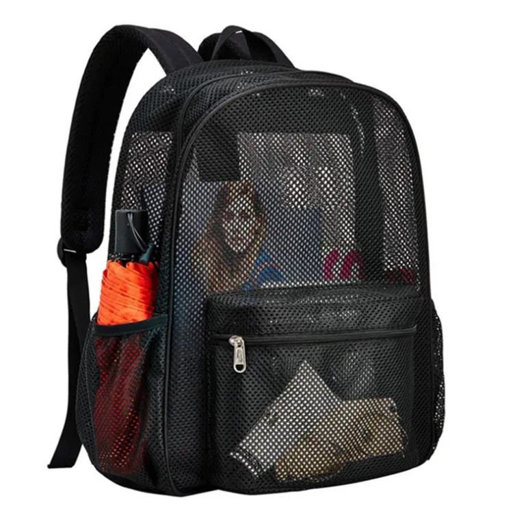 Heavy Duty Mesh Backpack Clear School Backpack Large Capacity See Through Travel Sports Backpack For Men Women