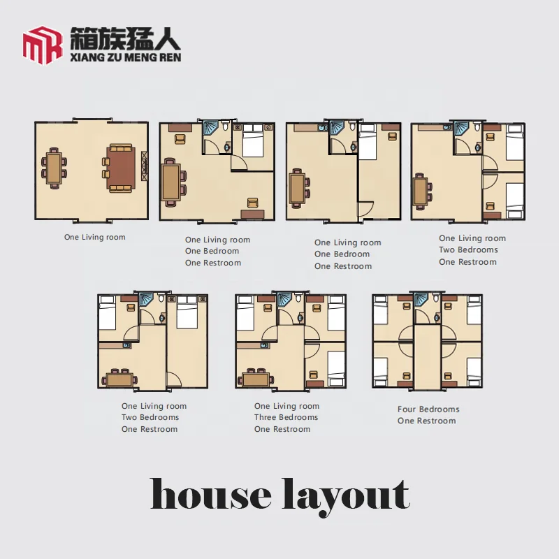 Portable Prefabricated Prefab Factory Price 20ft Folding Cargo Home 40ft Expandable Container House with 4 Bedrooms