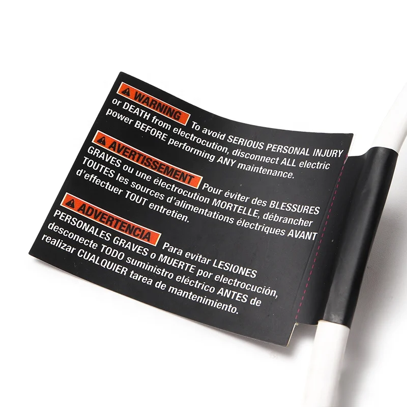 Custom printing waterproof adhesive vinyl power cable label sticker power line phase sequence labels Line label sticker logo