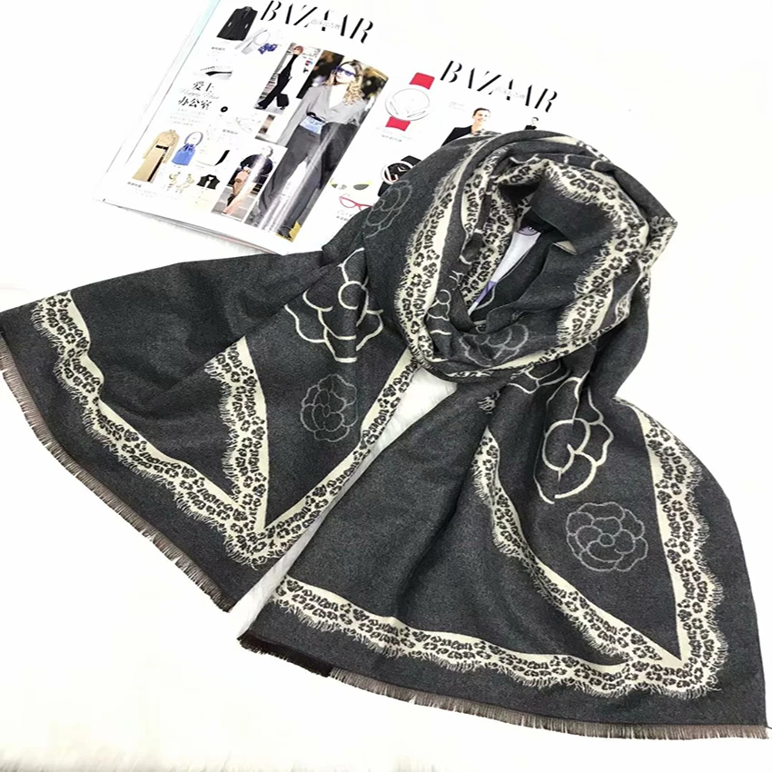 
 Оптовая продажа, вязаный теплый зимний женский кашемировый шарф из 100% кашемира с шерстяной бахромой на заказ  