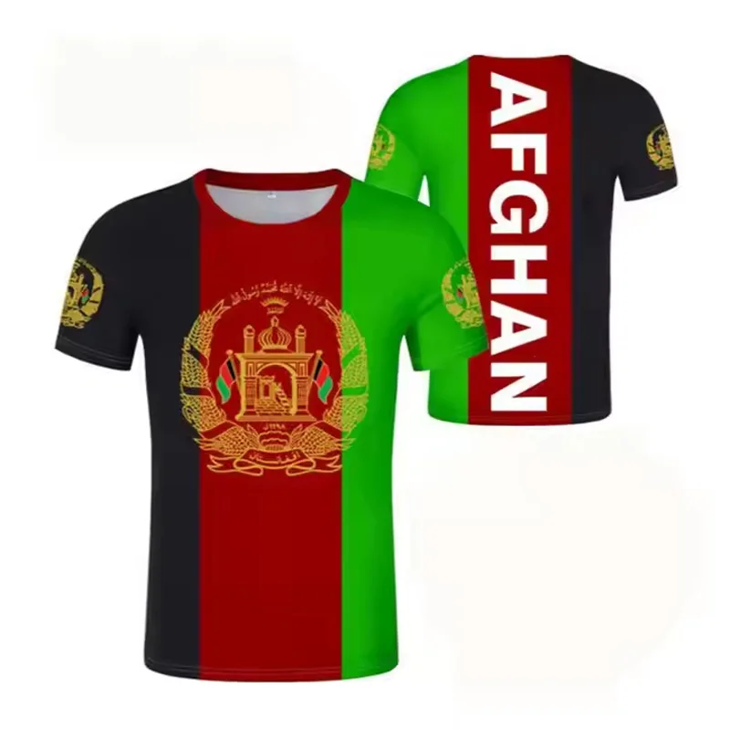 Custom Design Hot Sale 3D Print Mesh Quick Dry T-shirt Afghanistan Flag T-Shirts  For Outdoor Event