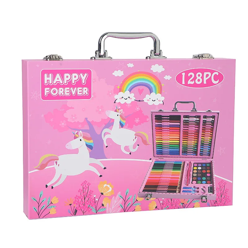 WEIBO Kids Non-toxic Art Drawing Set Toys Art Set 128pcs Drawing Professional Art Set For Kids