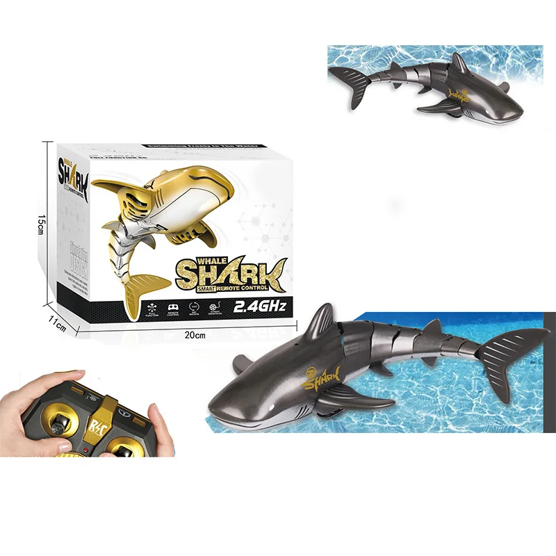 Popular rc toys multifunction smart 2.4G remote control water flying shark toy swimming radio control fish boat model for kids