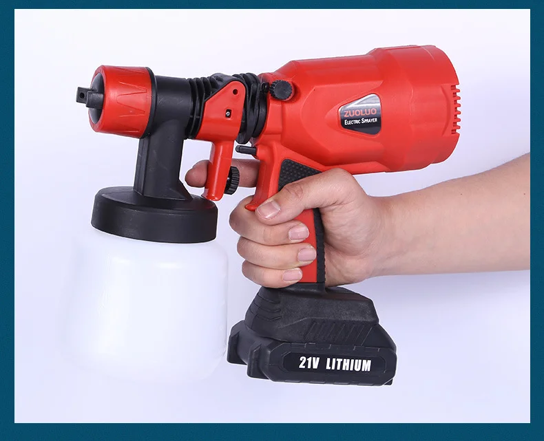 Convenient assembly Electric Paint Spray Gun 21V Lithium Battery Paint Spray Gun 800Ml