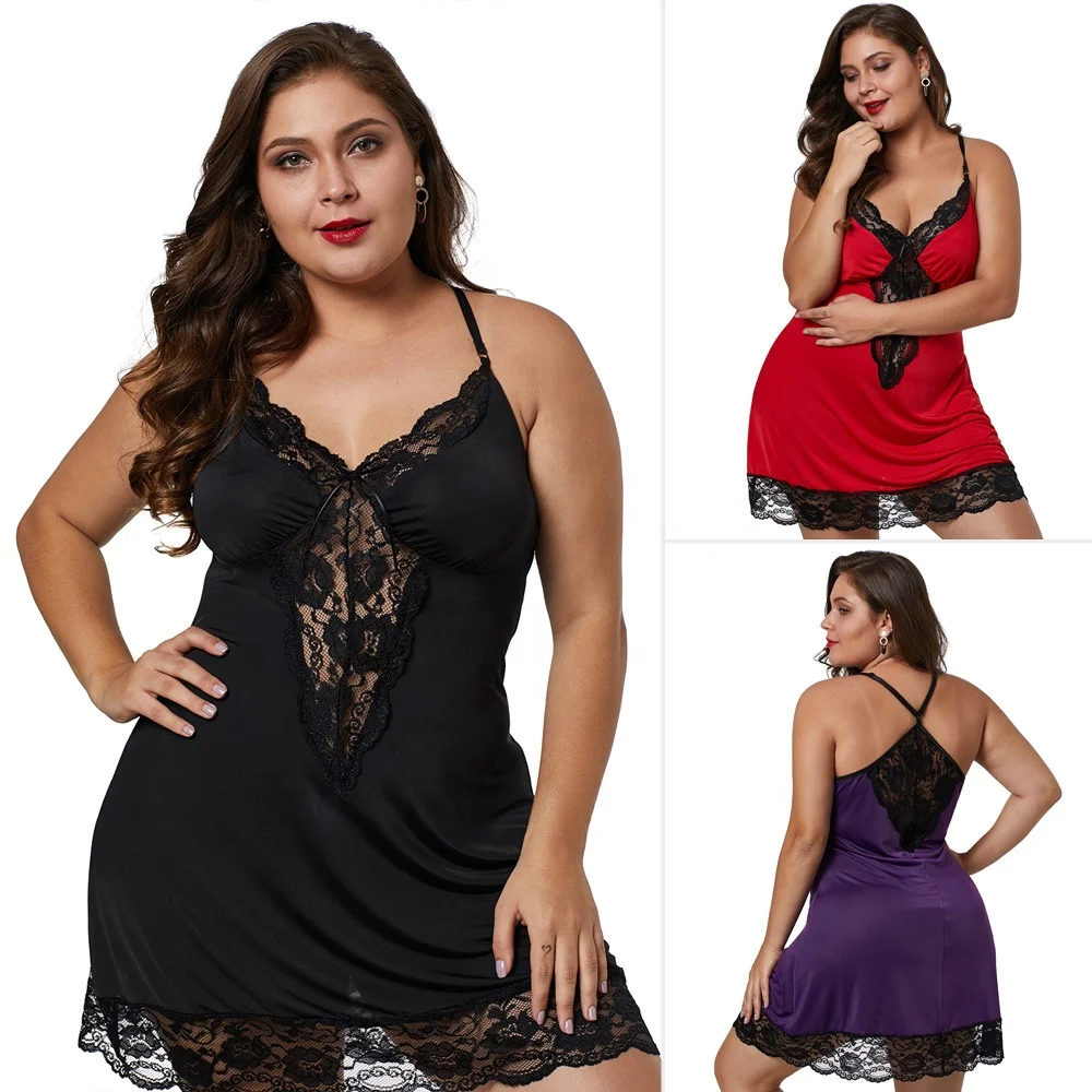
Hot Selling Sexy Lace Nightgown Dress Nighty Plus Size Pyjamas Women Sleepwear 
