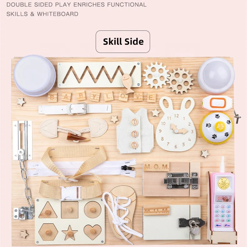 Busy Board for Toddlers Multiple Themes Sensory Busy Book Zipper Removable Portable Autism Toys