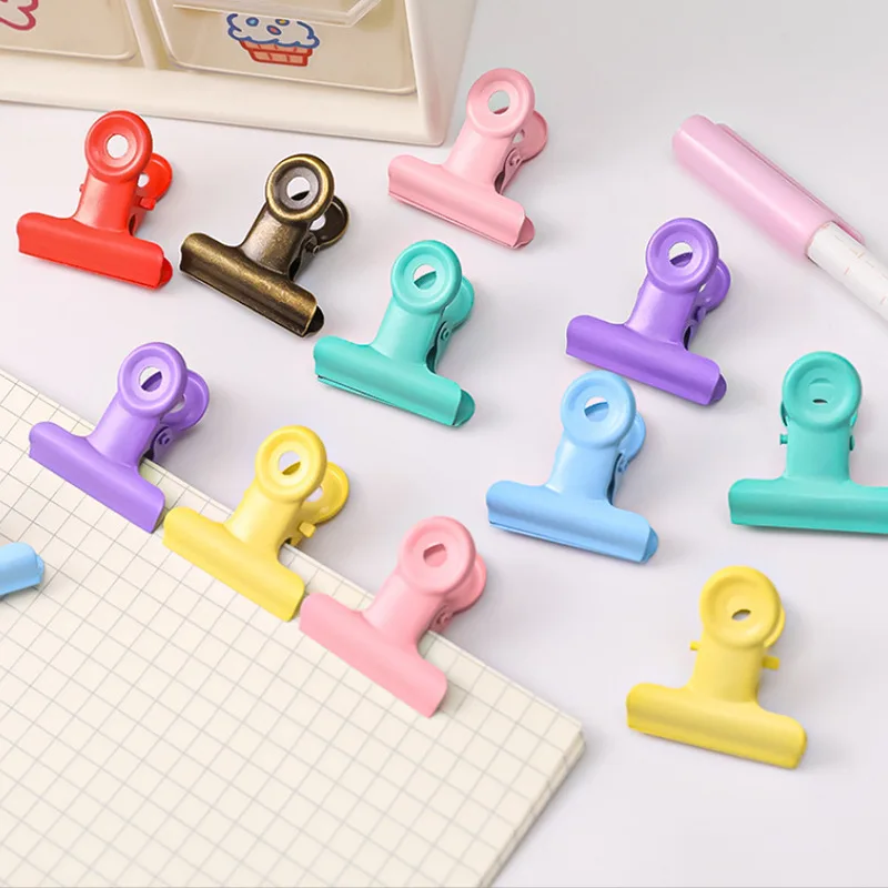 Factory Wholesale Metal Clip 31mm Color Paper Binder Clips Smooth Surface School Office Colorful Stationery Binder Clip
