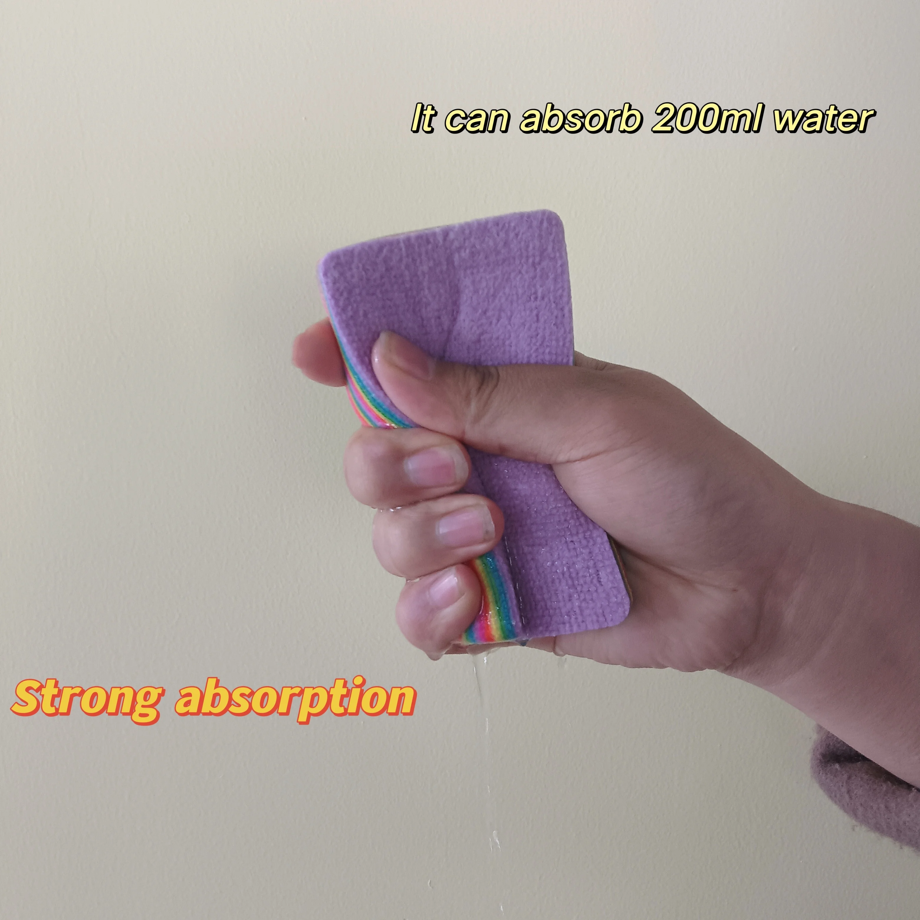 Wholesale Rainbow 12 sheet Cleaning Towel Multi-layer Sponges Reusable Microfiber PVA Rag Fast Drying For Kitchen