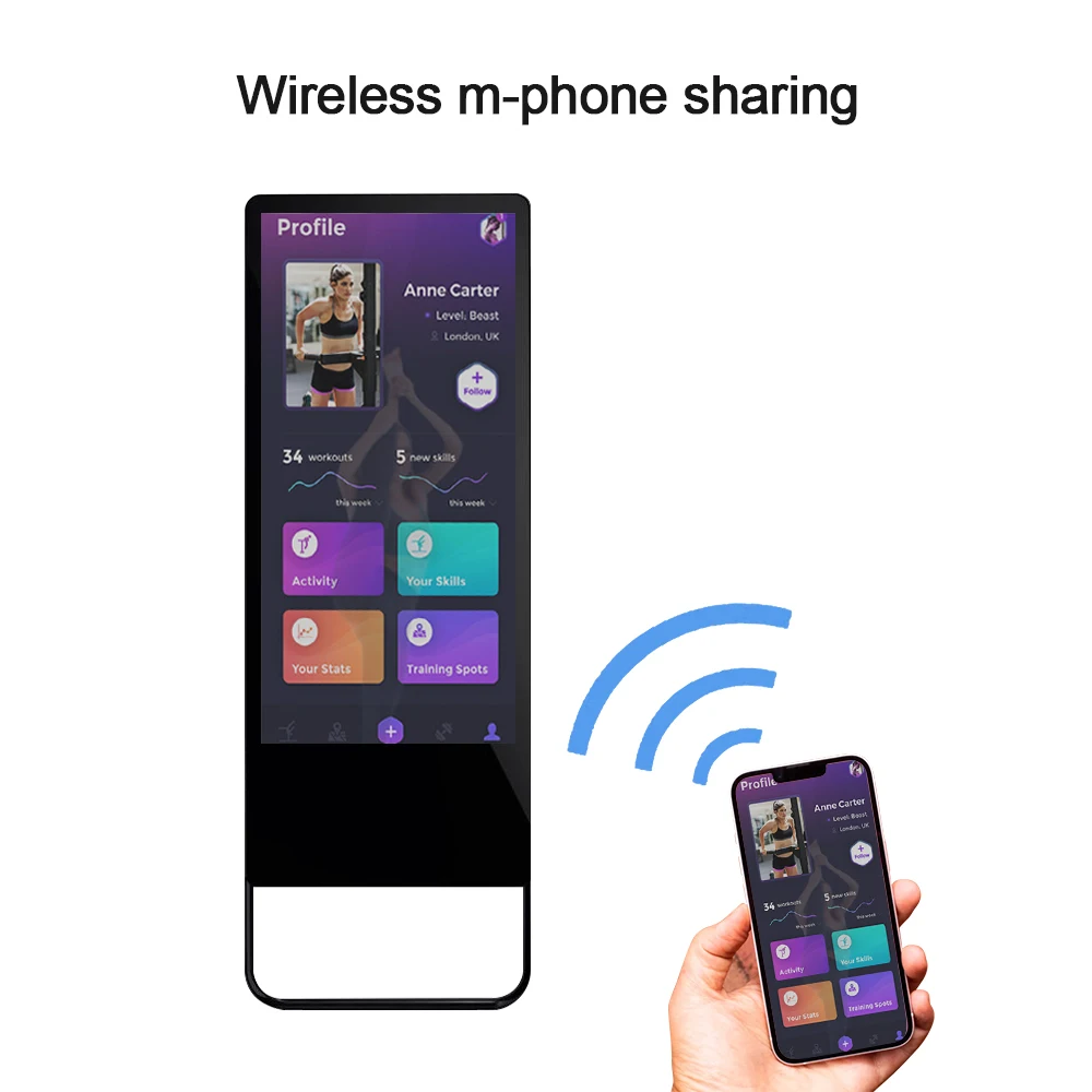 1080P LCD Display 43 Inch Interactive Touch Screen Smart Vertical Magic Mirror Indoor Digital Signage Advertising Display