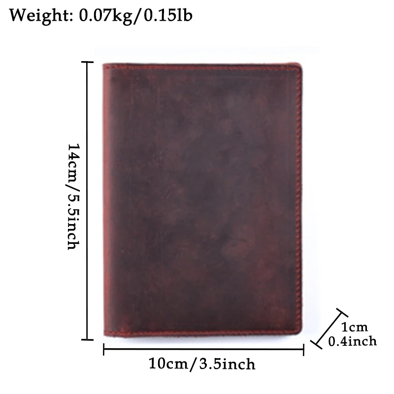 High Quality Retro Custom ID Credit Card Holder Genuine Leather Passport Cover Holder For Unisex