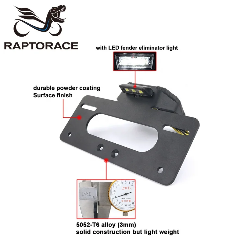 Raptorace fit for Polaris Slingshot Base SL SLLE  aftermarket aluminum number license plate holder fender eliminator tail tidy