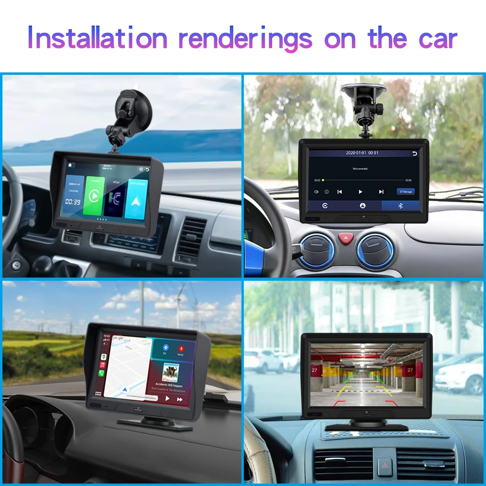7 inch car camera Touch Screen Linux System wireless Carplay Airplay Android Auto global Navigation Car Dash Cam