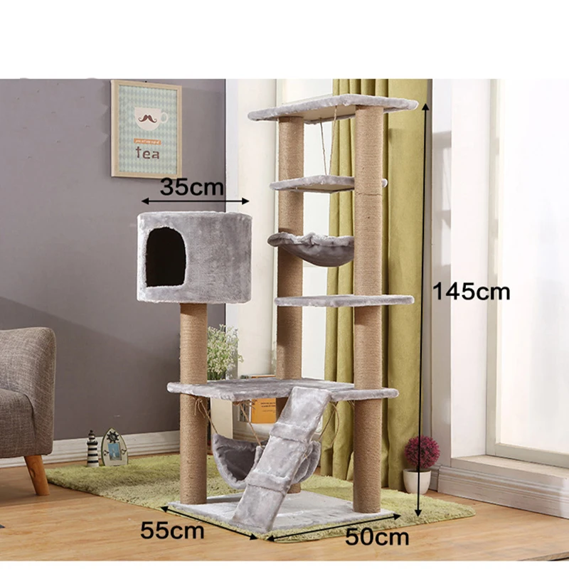 GMTPET Pet Products Factory custom big cat tree furniture best cat trees scratching post wooden scratcher tower cat tree house