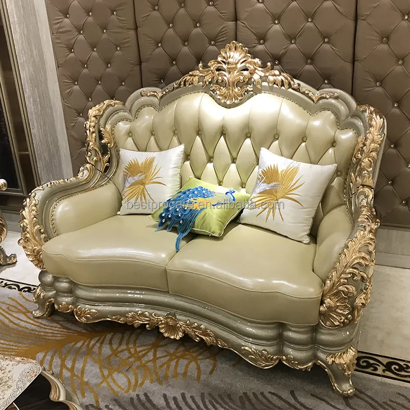 ProCARE classic Luxury champagne golden dining tbale modern antique European royal style living room sofa  dining tbale  sets