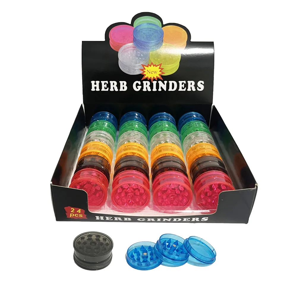 2024 Premium Mini Magnetic Plastic Tobacco Herb Grinder 42MM 3Layer Spice Grinder Sharp Shark Teeth Herbal Crusher Miller