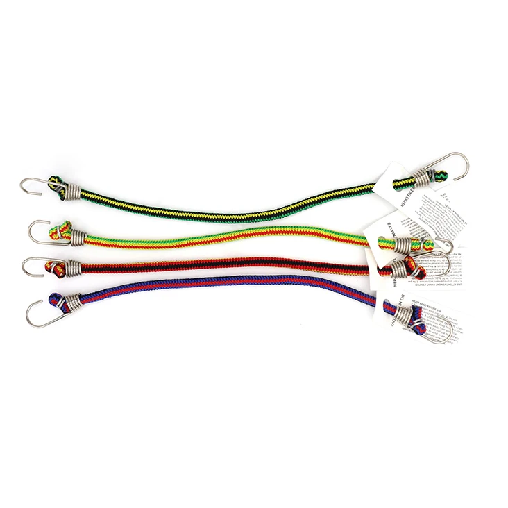 Manufacturer wholesale high elastic durable portable rubber and polyester woven bungee cord