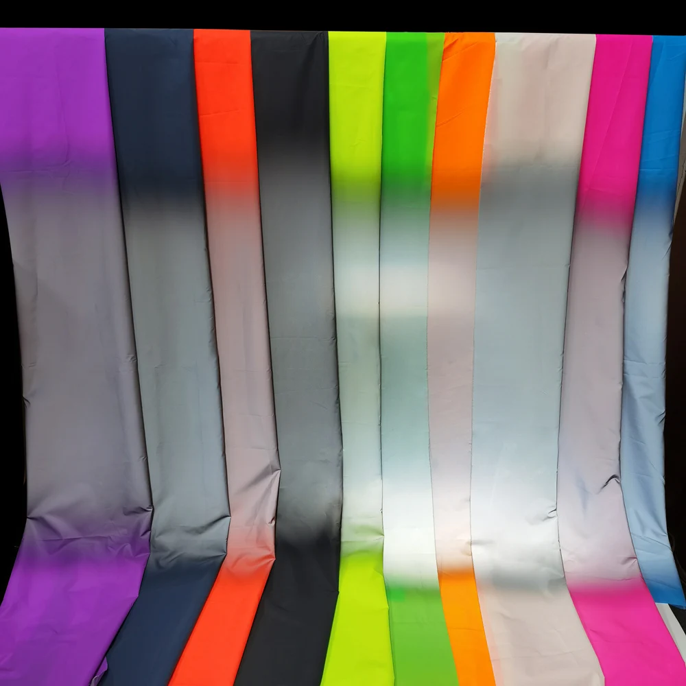 High Visibility 100% Polyester soft Pink Rainbow Color Reflective Polyester Fabric