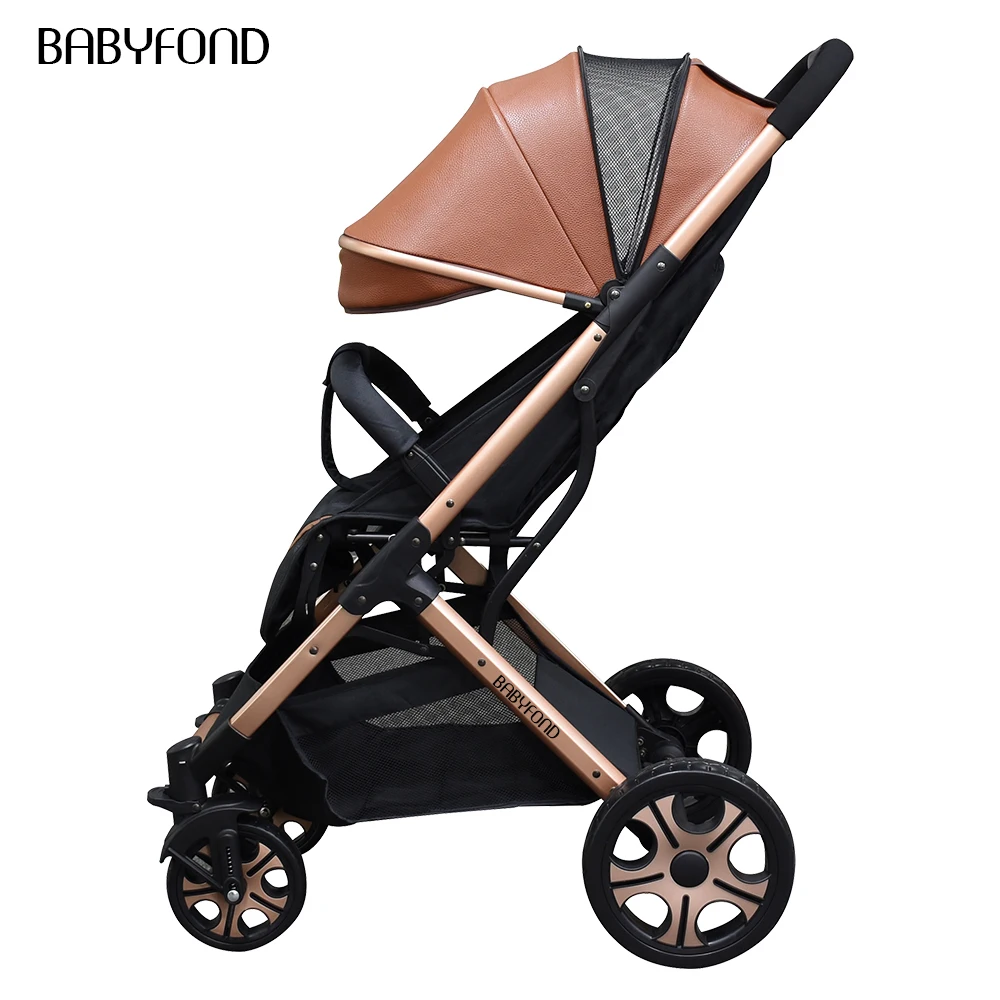 2021 China Cost effective New Leather Baby Strollers Pushchair And 2in1 Stroller