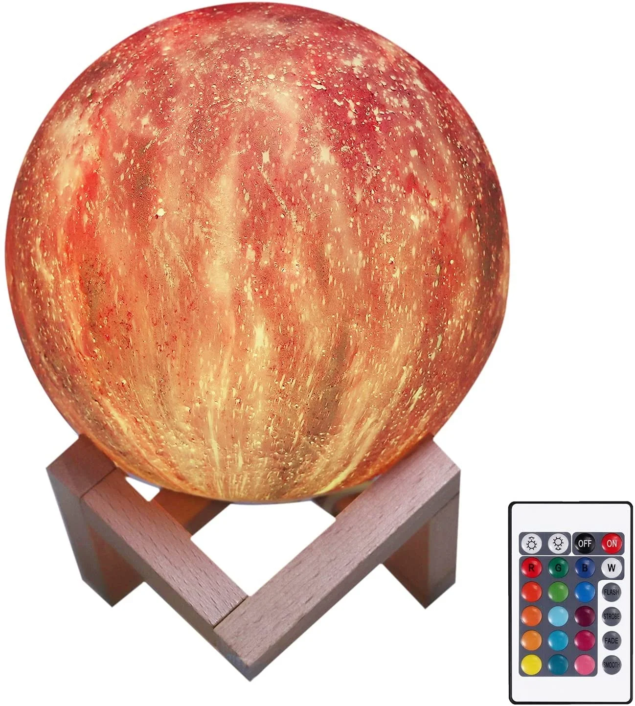 3D Moon lamp with Stand 5.9inch 15cm Table Lamps Touch Switch Remote Control 16 Colors Dimmable Kids Rechargeable Night Lights