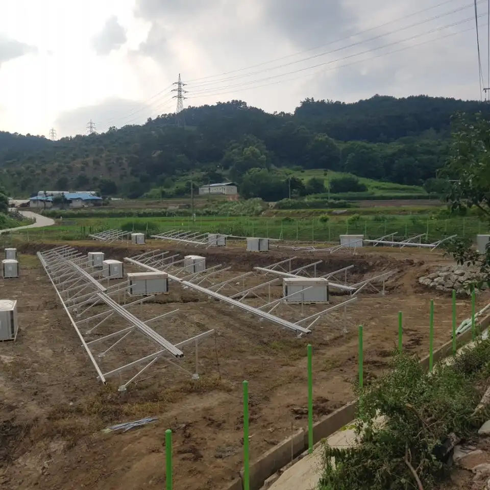 Super Solar PV Ground Screw Pile Ramming Mounting Structure Solar Plant Ground Installation