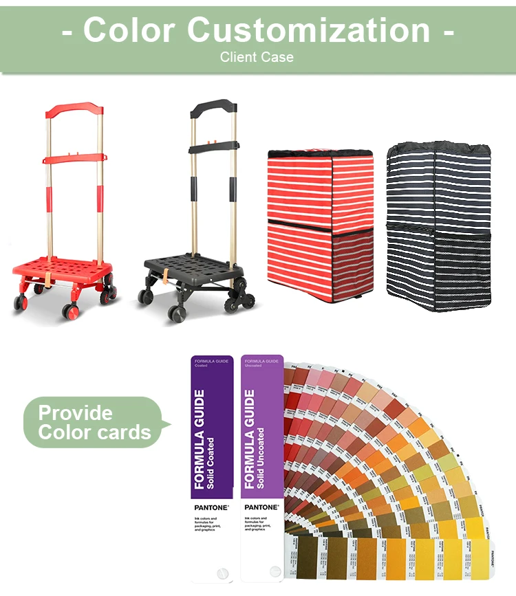 Складная портативная пластиковая тележка для