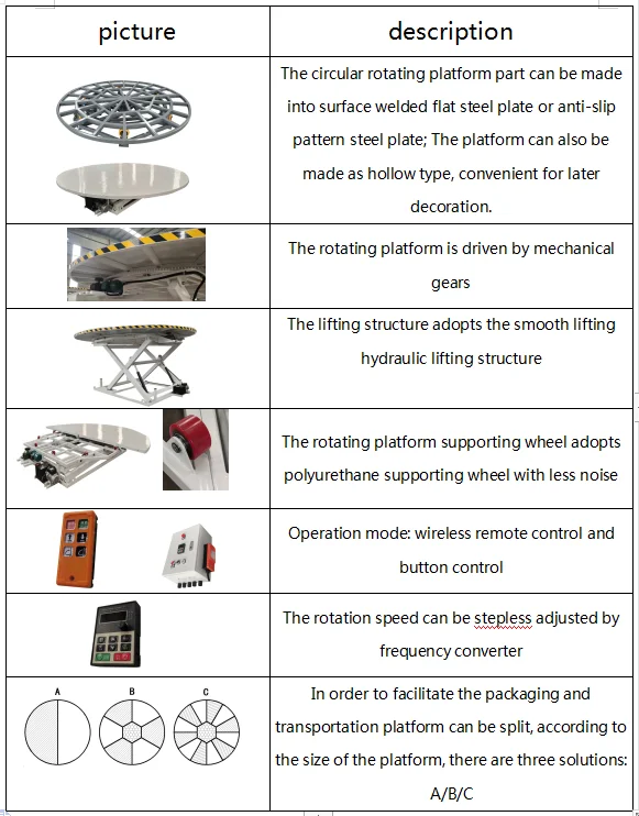Factory Direct Sale Rotating Platform Person Lifting Stage