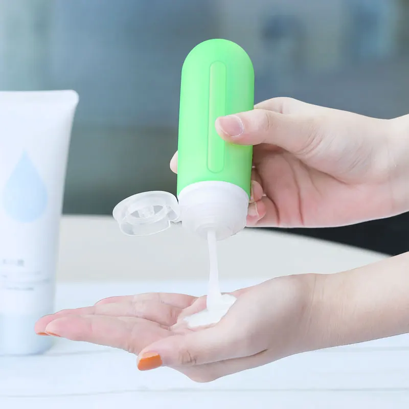Wholesale Eco-Friendly Reusable Refilling Squeeze Lotion Shampoo Container Silicone Sport Gym Traveling Bottles With Lid