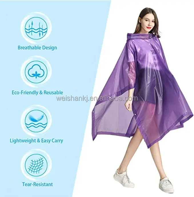 Portable Disposable Poncho Raincoats for Men Women Rain Poncho Emergency Poncho Fisherman Rain Coat