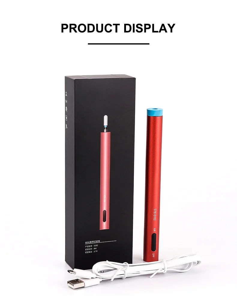 Portable Mini Manicure Machine Nail Drills Handpiece Pen rechargeable nail equipments  low heat pen shape for personal use