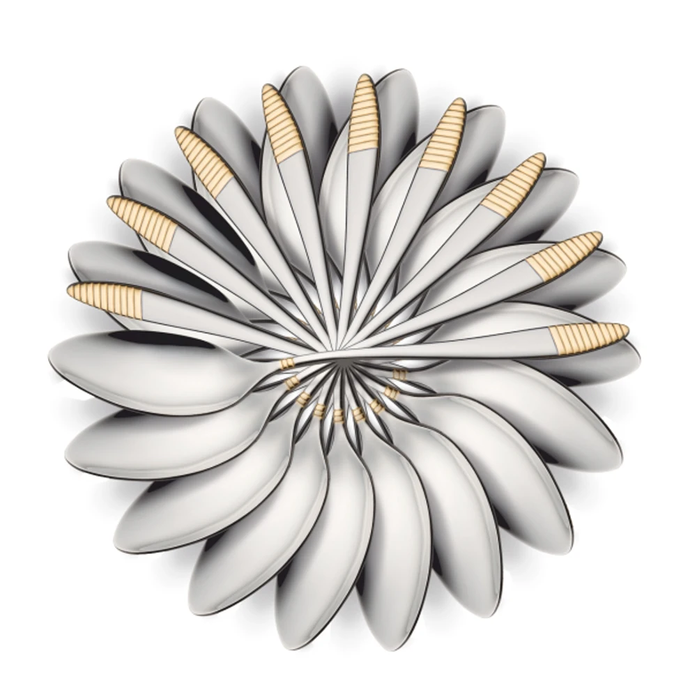 Jieyang new wedding beauty cheap wholesale stainless steel 4pcs flatware gold cutlery set