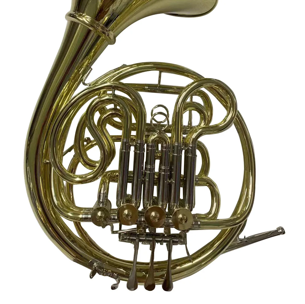 OEM production famous popular selling  reference gold lacquer 4 double key french horn