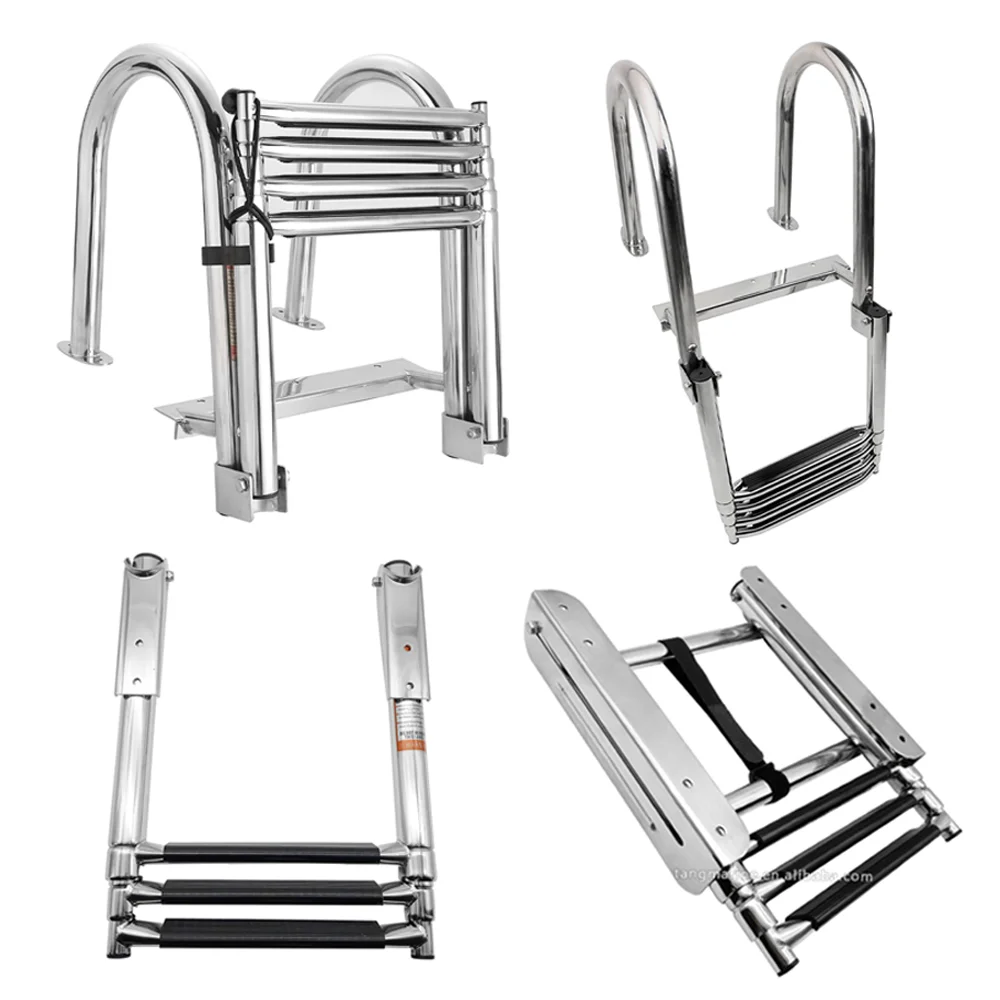 Alastin Marine Hardware 316/304 Stainless Steel High Quality Telescopic Boat Ladders
