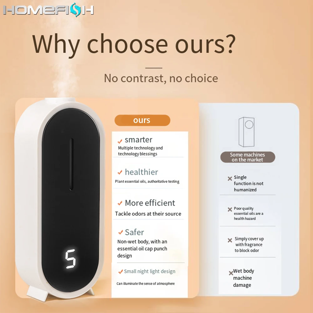 Fully automatic aromatherapy and fragrance machine  traceless wall mounted desktop hotel home fragrance odor removal