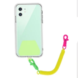 Patent transparent phone patch pvc key chain universal wristlet lanyards mobile phone strap