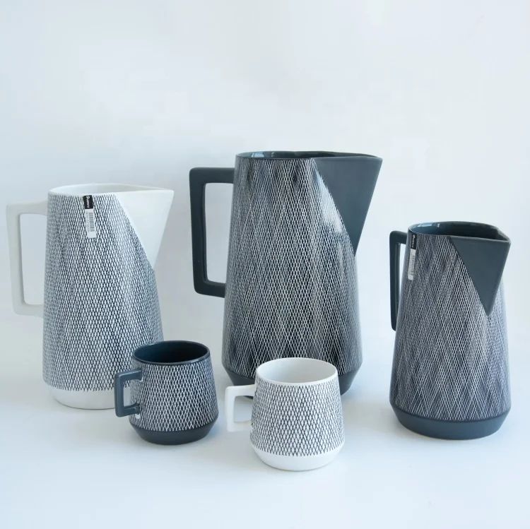 modern style tea jur with cup german porcelain tea set