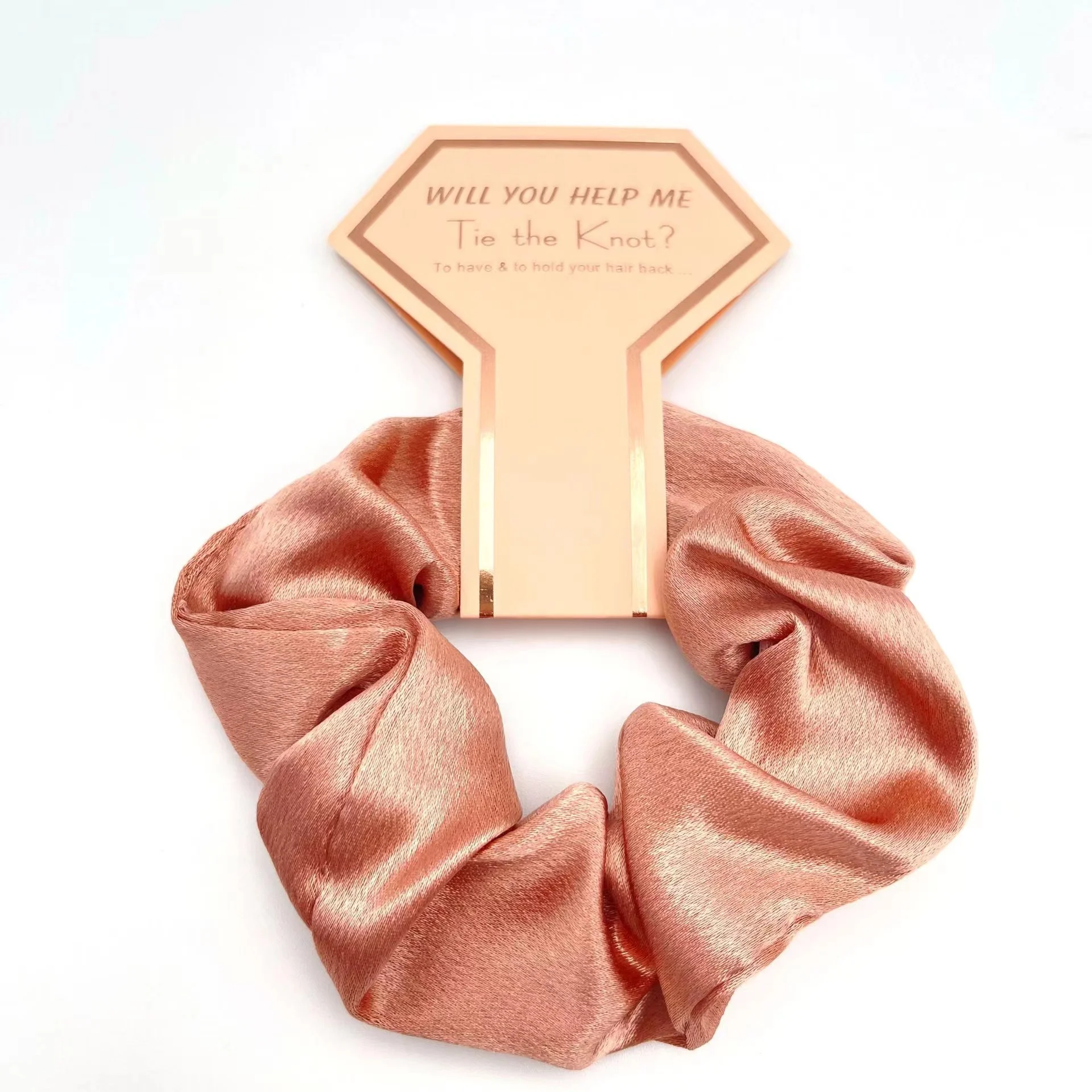 Wholesale Women Solid Color Satin Silk Hair Tie Elastic Scrunchies Ponytail Holder Hair Rope Rings Hair Accessory bridesmaid gif