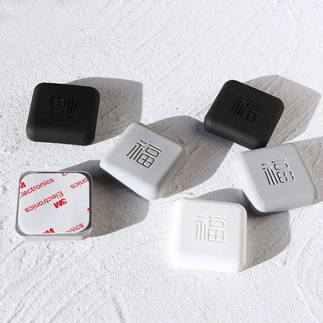 Creative New Square Fu Character Anti-collision Pad Durable Self- Adhesive Door Handle Bumper Rubber Guard Stopper Wall Bumpers