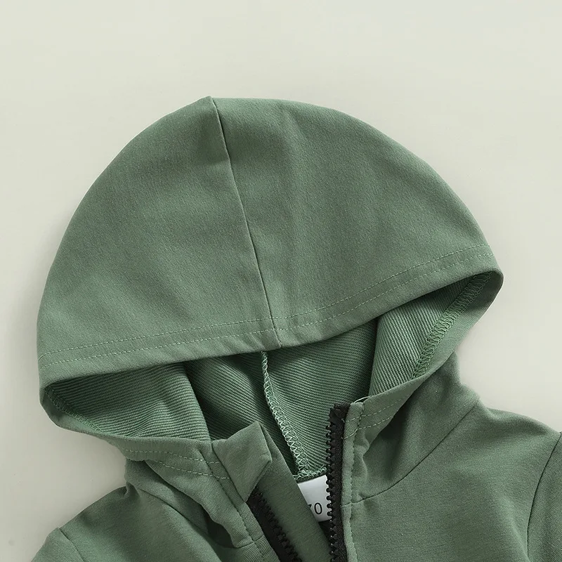 3935 Autumn Newborn Baby Boy Girl Clothing Set Patchwork Hooded Long Sleeve Pullover Zipper Top+Long Pants Outfit Tracksuits Set