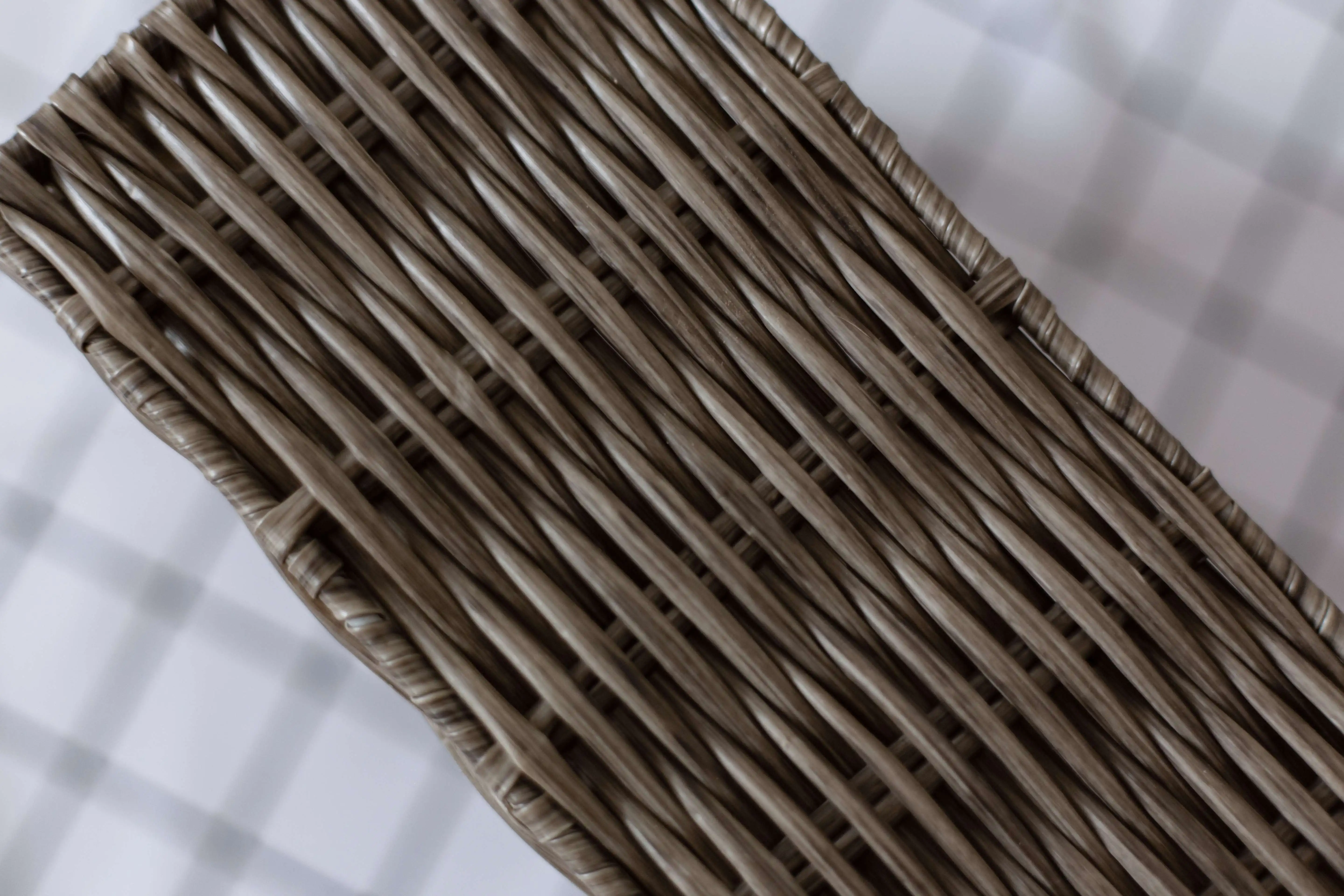 rectangular hand woven soft with holes plastic pp basket storage rattan basket