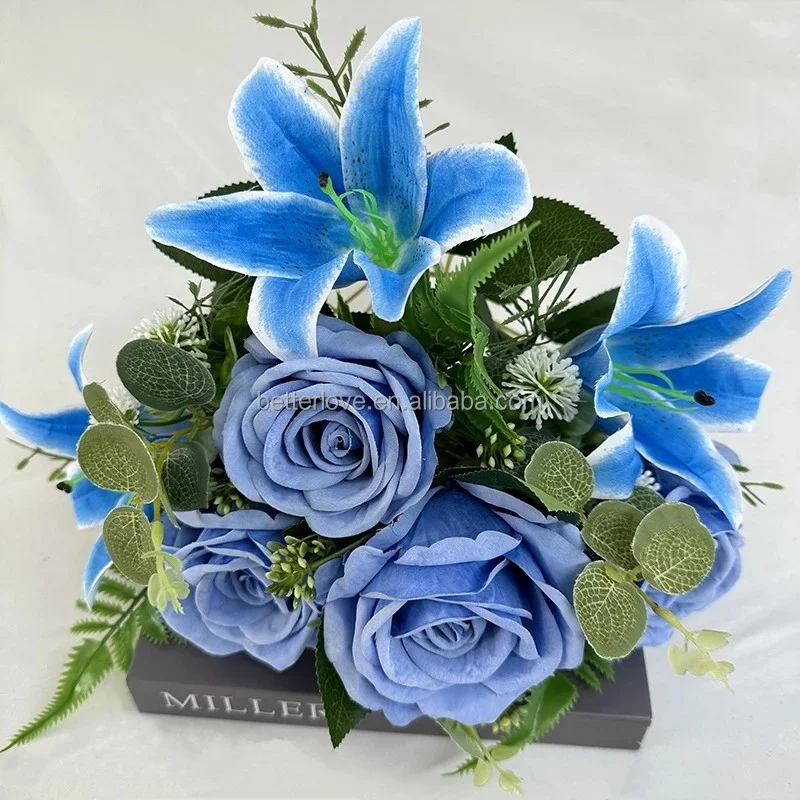leaves plastic flowers artificial plants artificial flower machine flower artificial rose bouquet flores artificiales