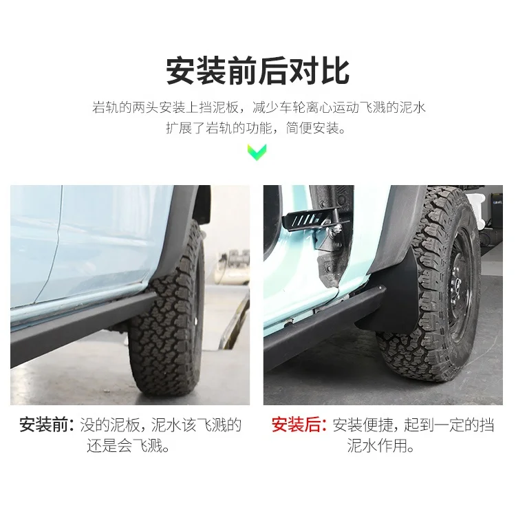 2022 Ford Bronco SPLASH GUARD 4 pieces  Rock Rail Side Mini Mud Flap 2021+ Ford Bronco