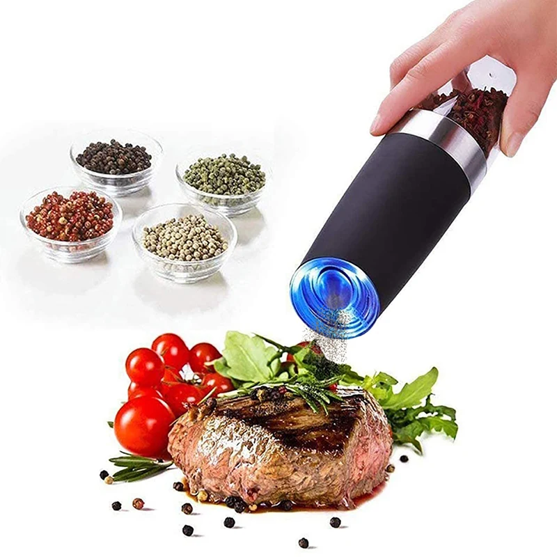 Electric Salt and Pepper Grinder Stainless Steel Automatic Gravity Induction Pepper Mill Kitchen Spice Grinders Tools