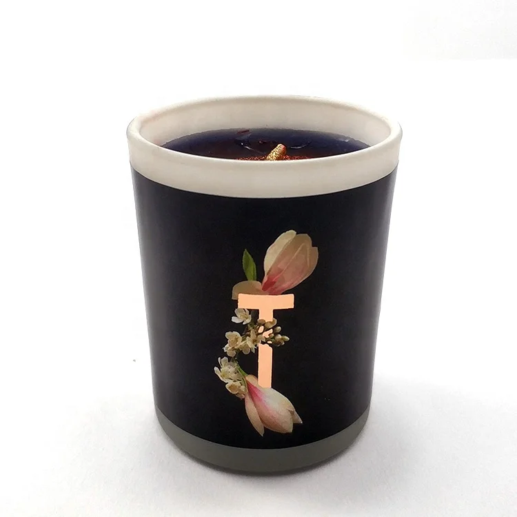 Custom Logo Printed Adhesive Paper Gold Foil Decorative Label Stickers for Candle Tins Jars