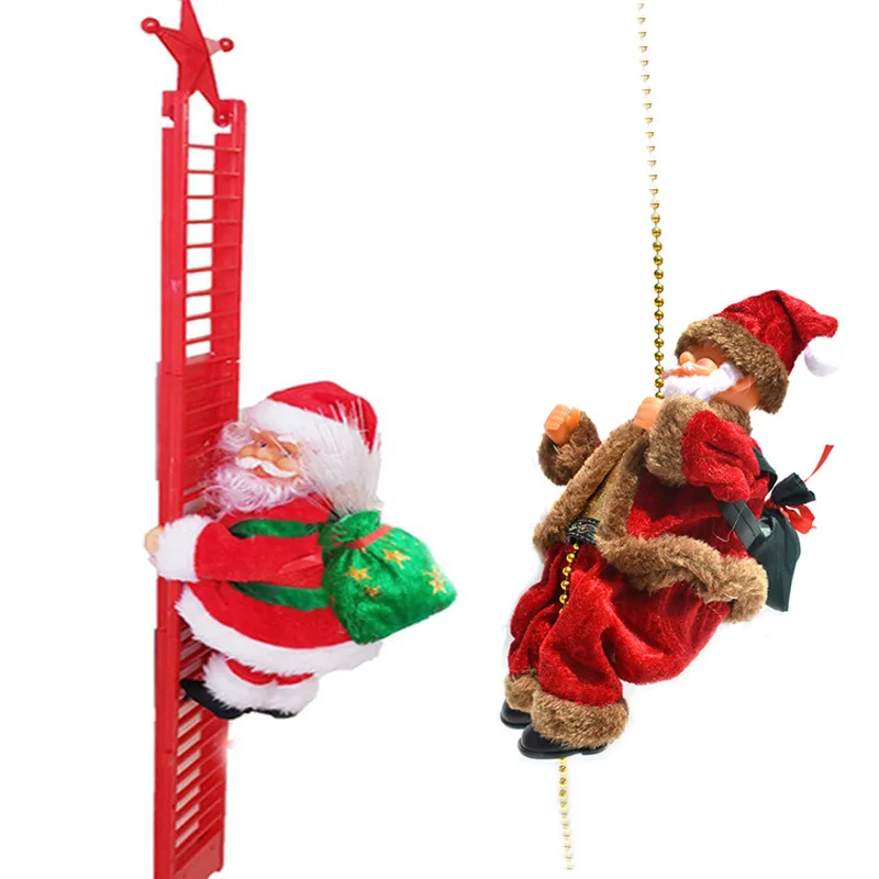 2022 Christmas Santa Electric Climbing Ladder Claus Hanging Xmas Ornament Christmas For Home Santa Claus Gift Toys