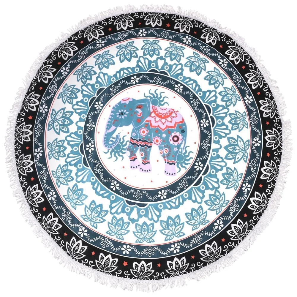 Wholesale Custom Made Printed Large Quick Dry Micro Fiber Outdoors Round Towels for Beach