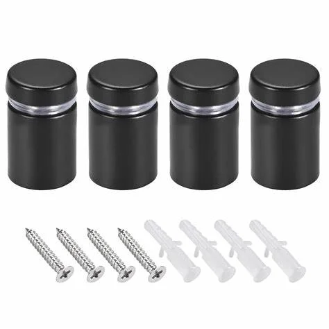 Glass Acrylic Sign Wall Mounting Hardware Stand Off Black Silver Gold Metal Stainless Steel Spacers Standoff Screws