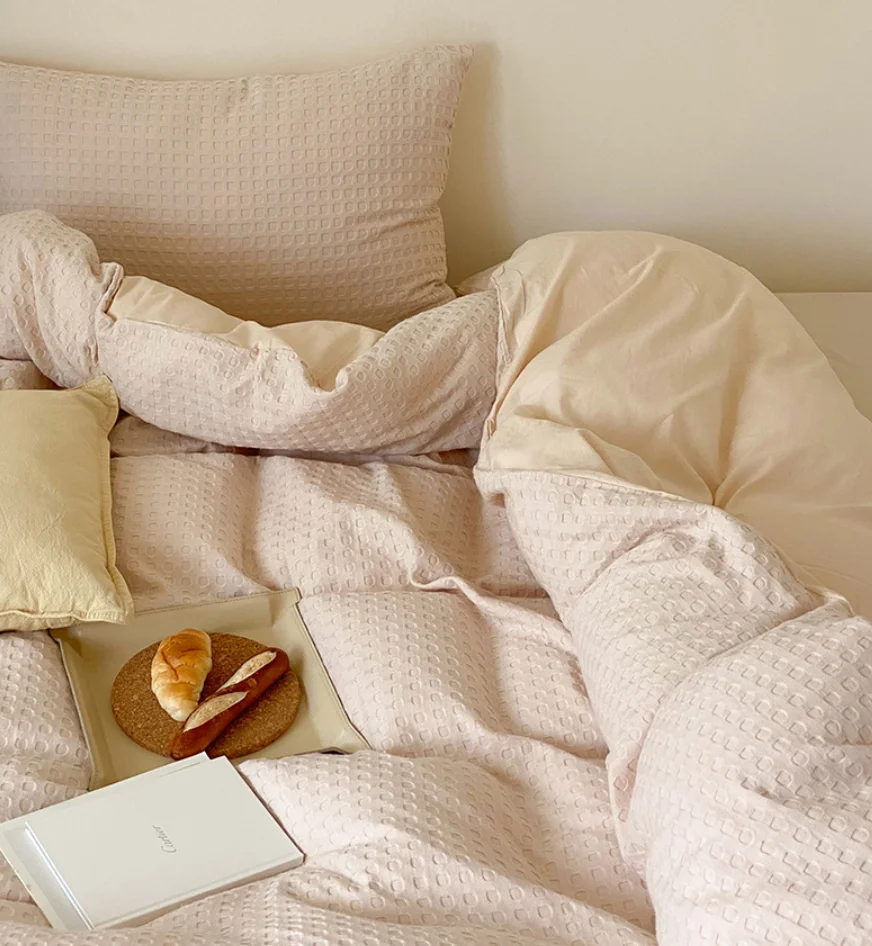 100% Washed Pure Cotton Tassels Quilted Soft 4-piece Bedding Sets