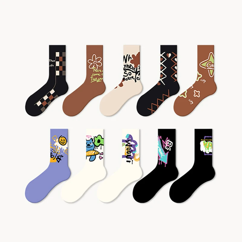 New Design women men unisex cotton skateboard funny novelty crew happy socks