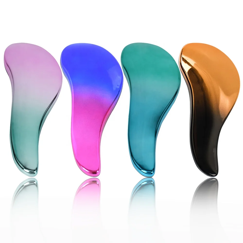 OEM manufacturer color change shiny tangle free scalp customized detangling hair brush scalp massage comb