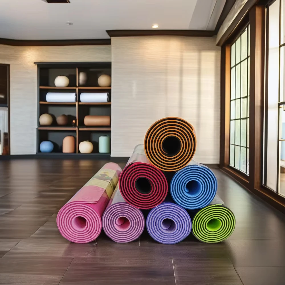 Wholesale 6mm/8mm/10mm Yoga Mats Eco Friendly Anti Slip TPE Yoga Mat Custom Logo and Color TPE Yoga Mat